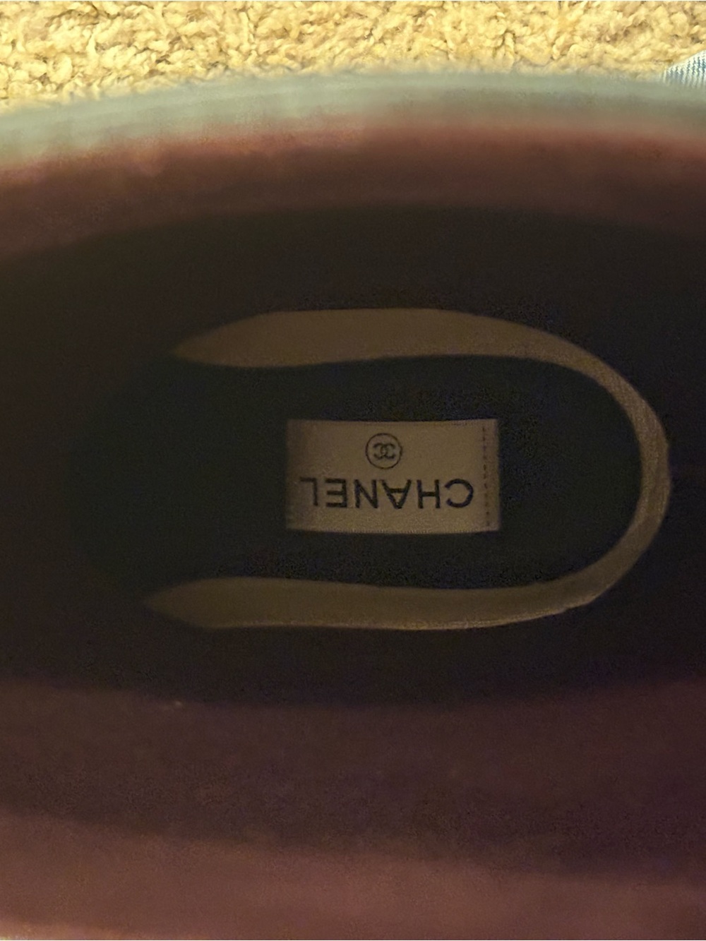 CHANEL Black Knee-High Rain Boots with White Logo - Picture 3 of 5